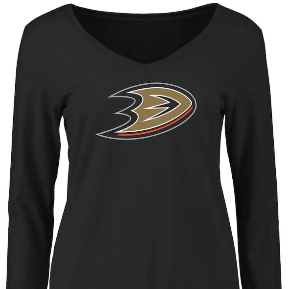 Women's SIZE US M - Licensed NHL Anaheim Ducks - Long Sleeve V-Neck T-shir